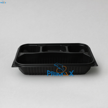 4 Compartment Black Base Container with Clear Lid